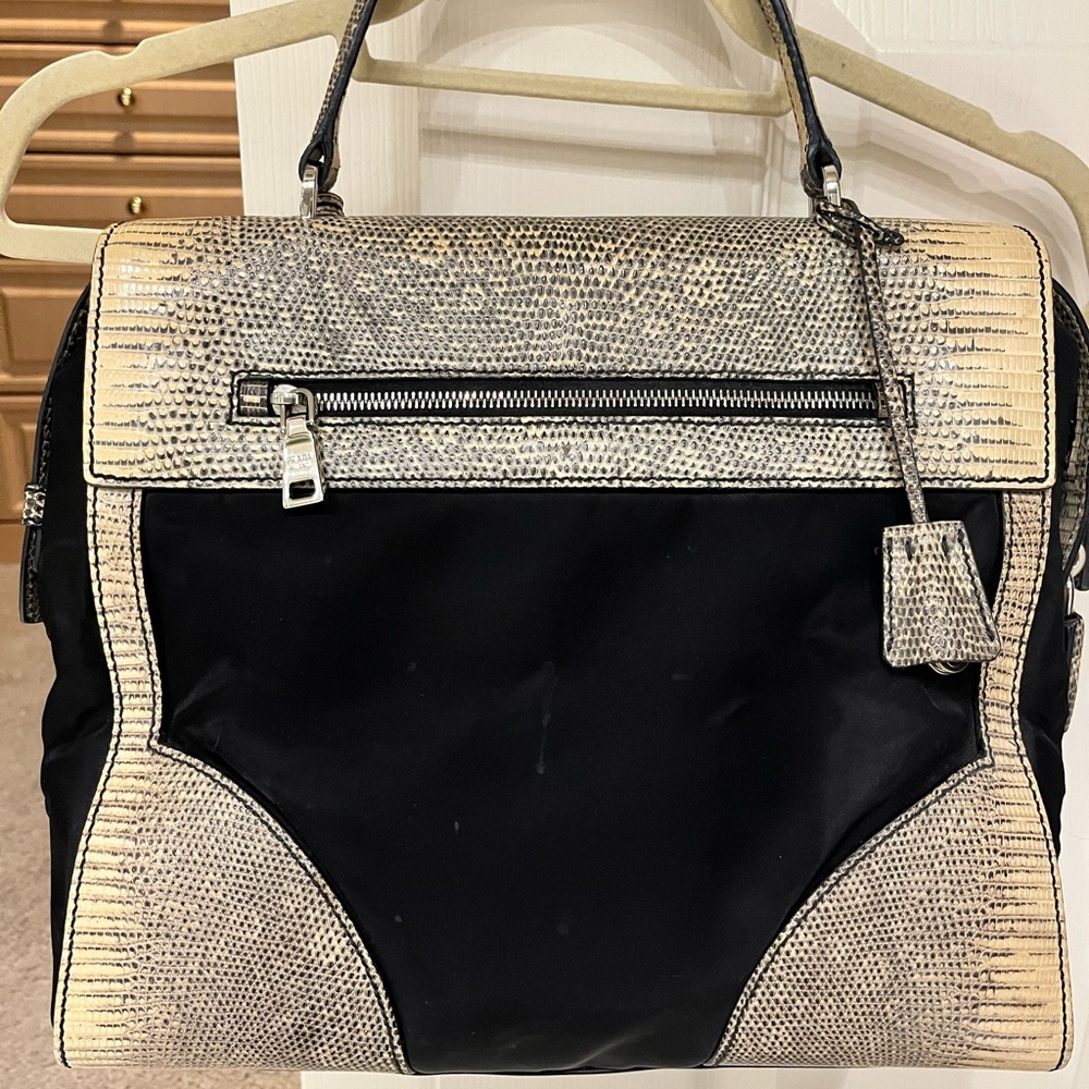 Authentic Prada Python Tessuto Leather Satchel - image 5